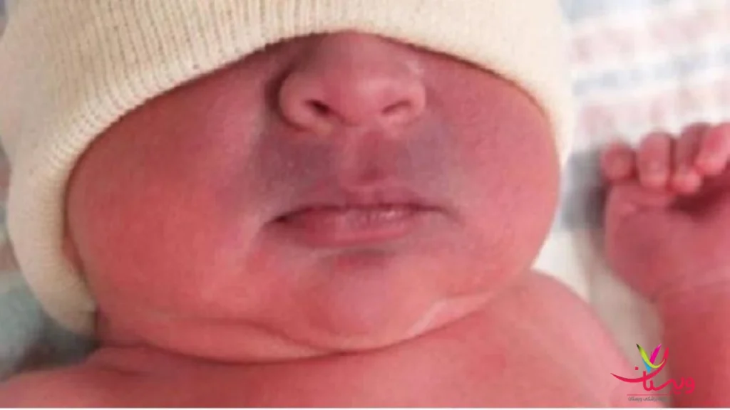 کبودی چهره نوزاد بر اثر درد قلب سیاه شدگی چهره کودک بر اثر درد