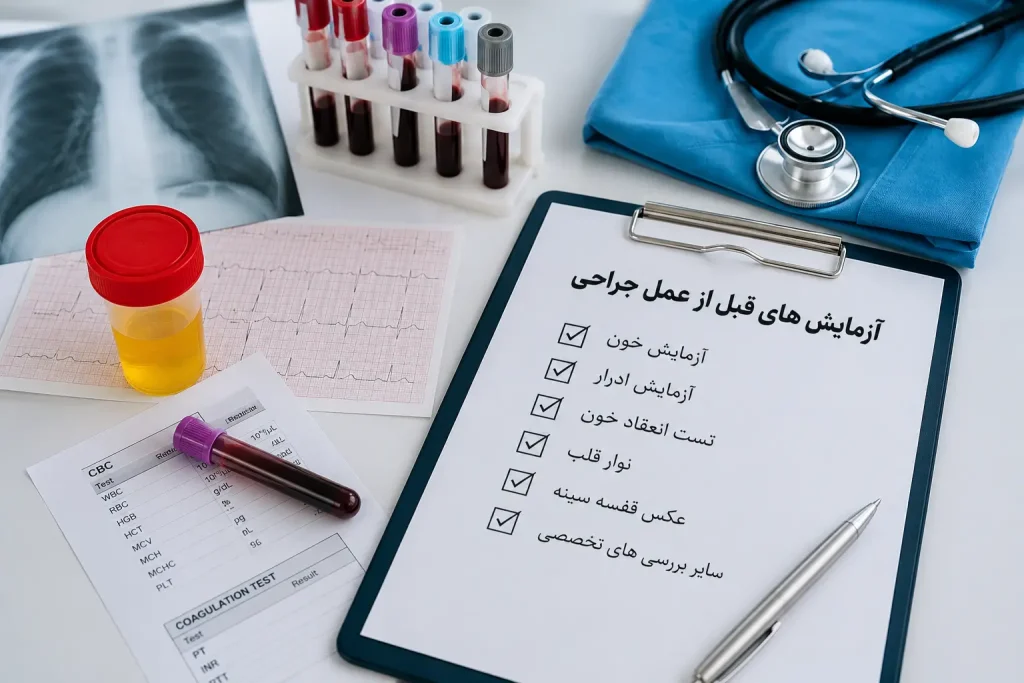 آزمایش های قبل از عمل جراحی